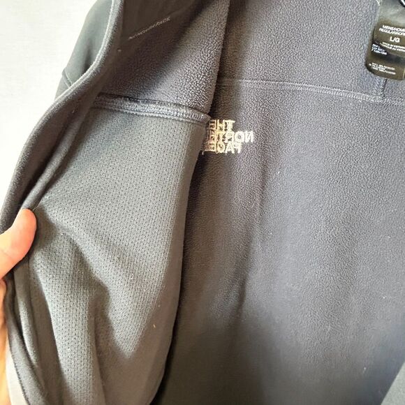 The North Face Apex Gray Soft Shell Fleece Lined Full Zip Hooded Jacket Sz L - Picture 7 of 15